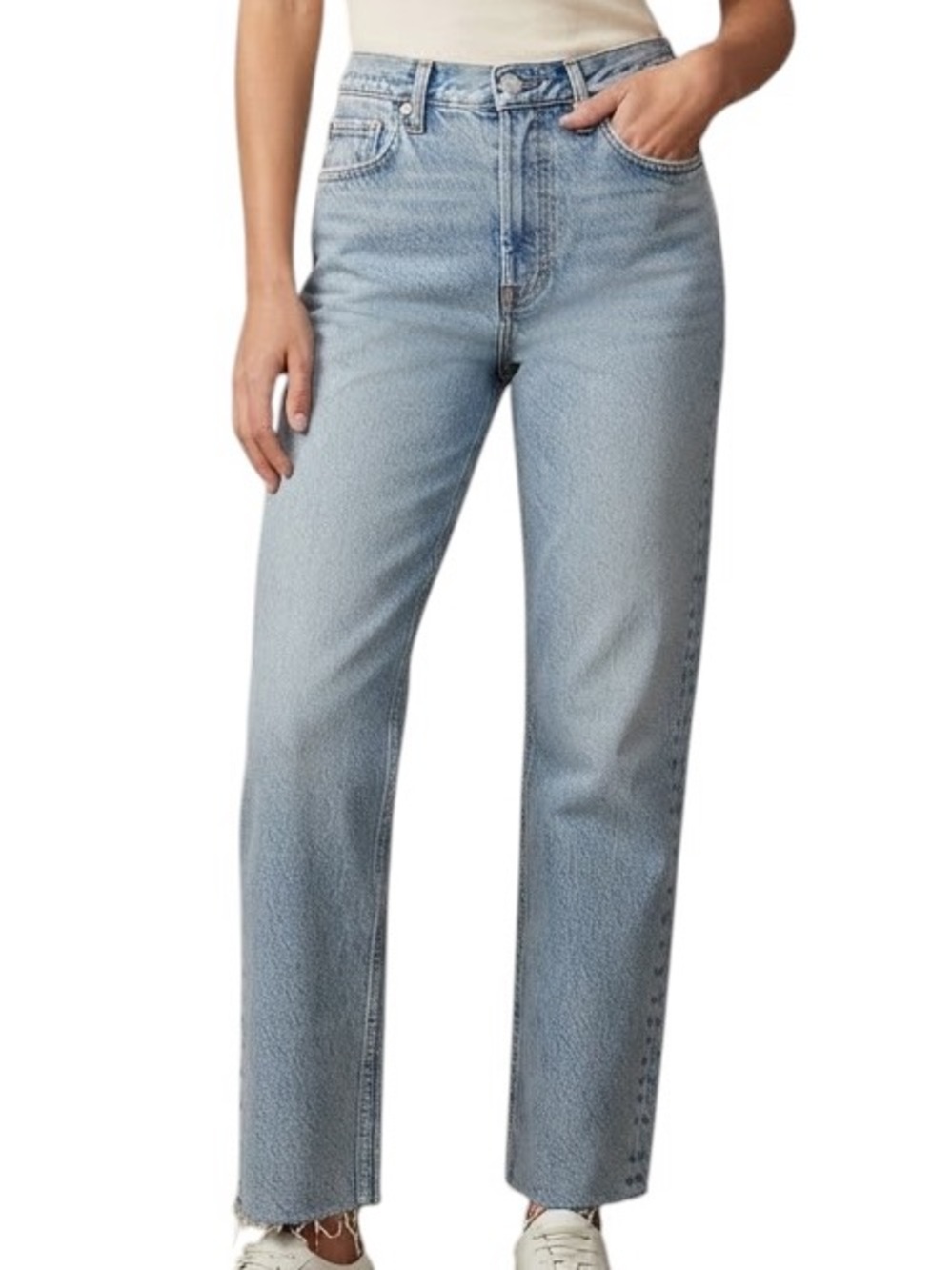 BDG Cropped Cowboy Straight Leg Raw Hem Jeans Size 27